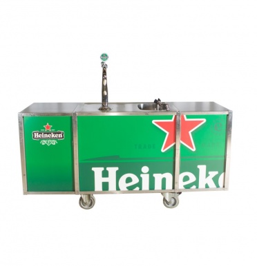 Tap/spoelbuffet 108-154-200 cm 1-kraans Heineken