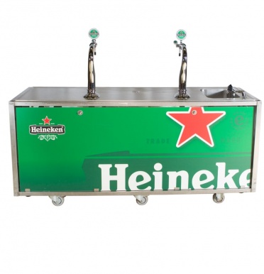 Tap/spoelbuffet 200 cm 2 zuilen Heineken
