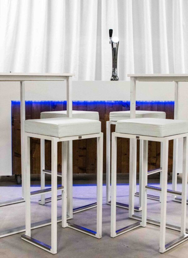Luxe bar 200 cm steigerhout/ Wit met verlichting - Afbeelding 3