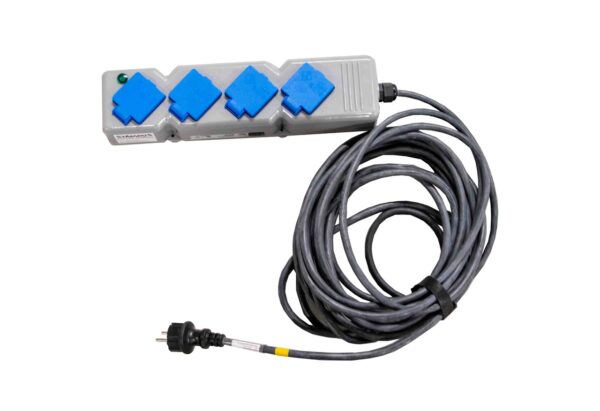 Verlengkabel 230 V. / 10 mtr. / incl. 4-weg verdeeldoos